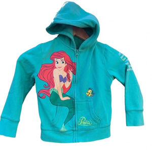 Disney The Little Mermaid teal girls XS zip up hoodie